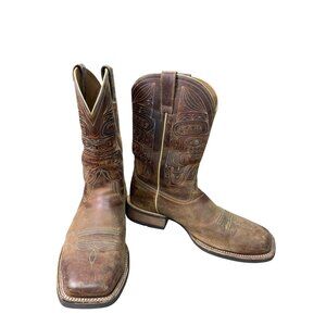 Ariat Mens brown leather mid calf western boots size 11D SKU 8969